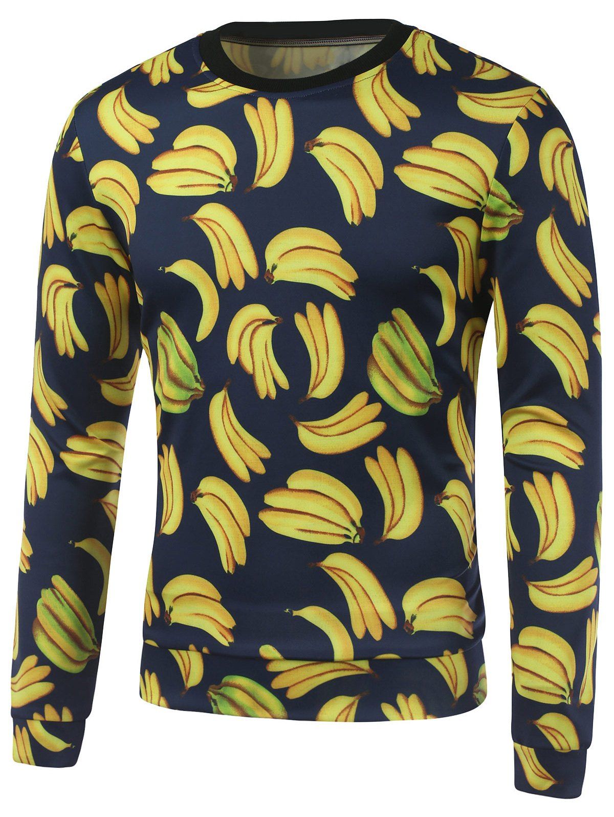 

All Over Banana Printed Crew Neck Sweatshirt, Yellow