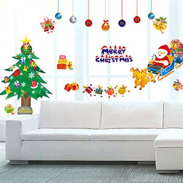 

Removable Merry Christmas DIY Home Decoration Wall Stickers, Colorful