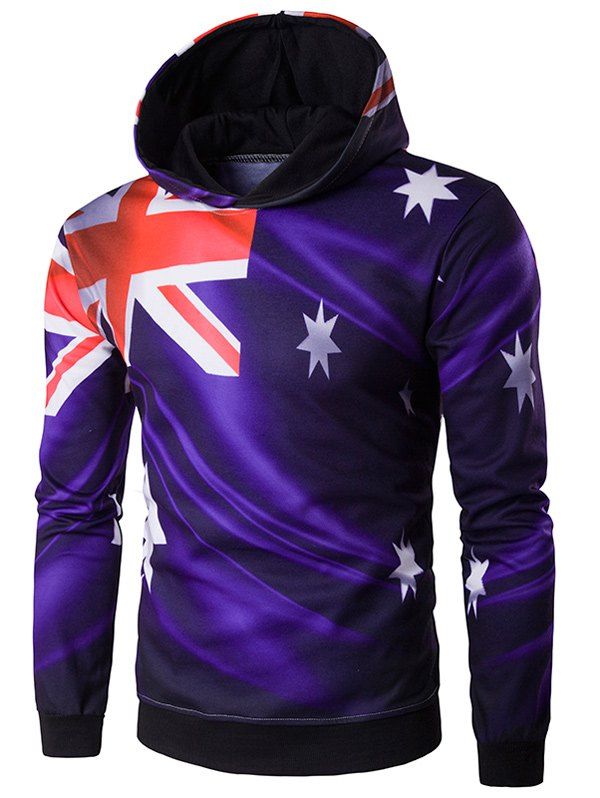 

Hooded 3D Flag of Australia Print Patriotic Hoodie, Deep purple