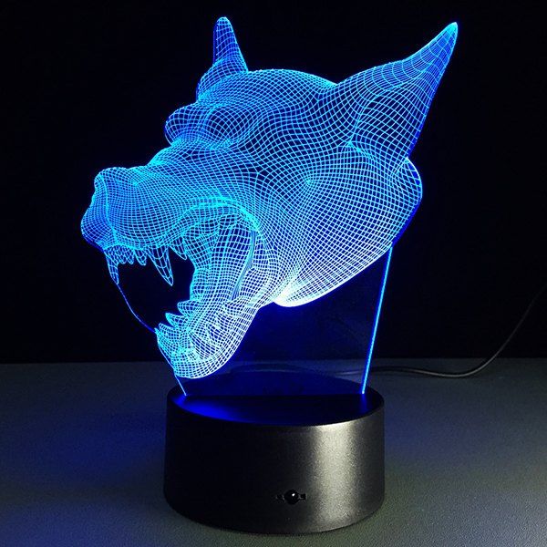 

7 Color Changing 3D Bulbing Light Werewolf Pictures Night Light, Transparent