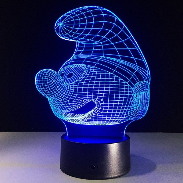 

7 Color Touch Changing 3D Smurfs Night Light, Transparent