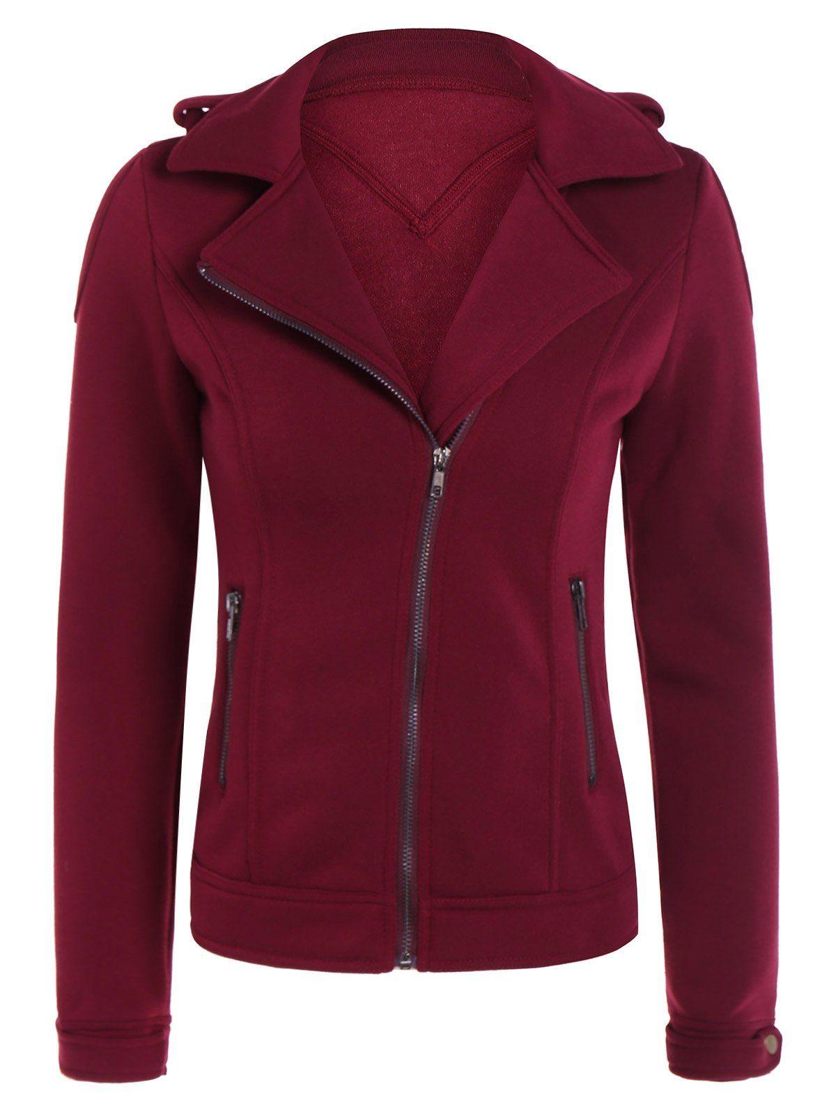 

Cotton Zip-Up Thickening Winter Jacket, Burgundy