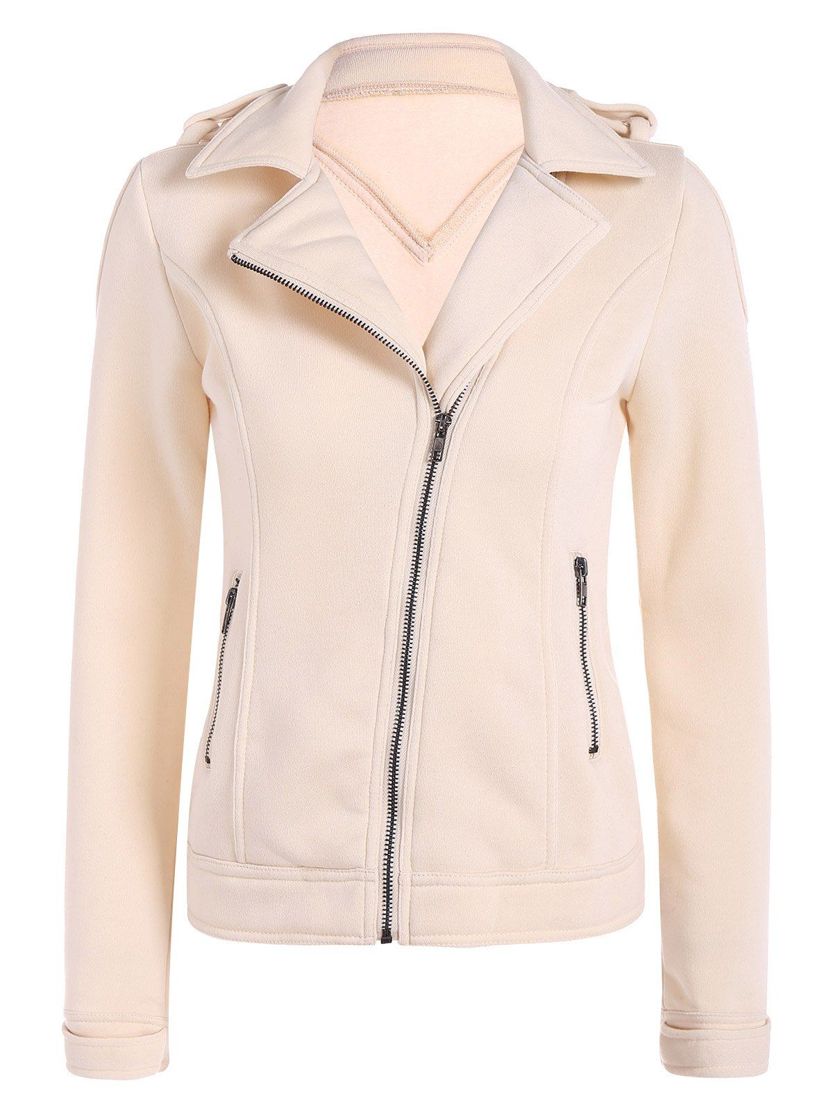 Apricot L Cotton Zipup Thickening Winter Jacket