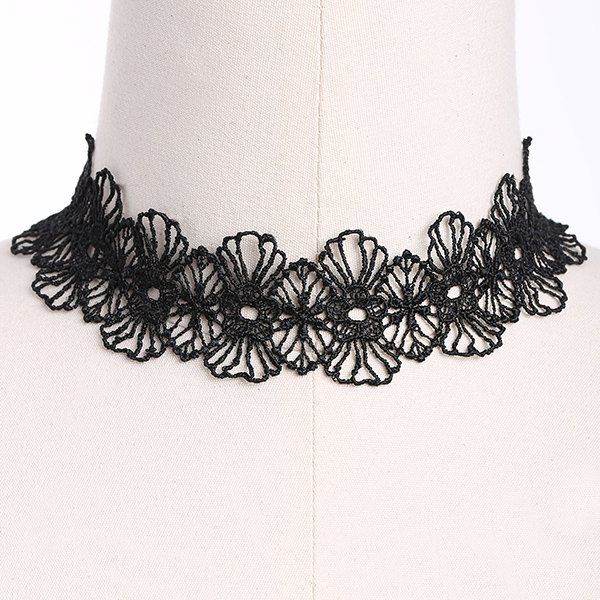 

Floral Choker Necklace, Black