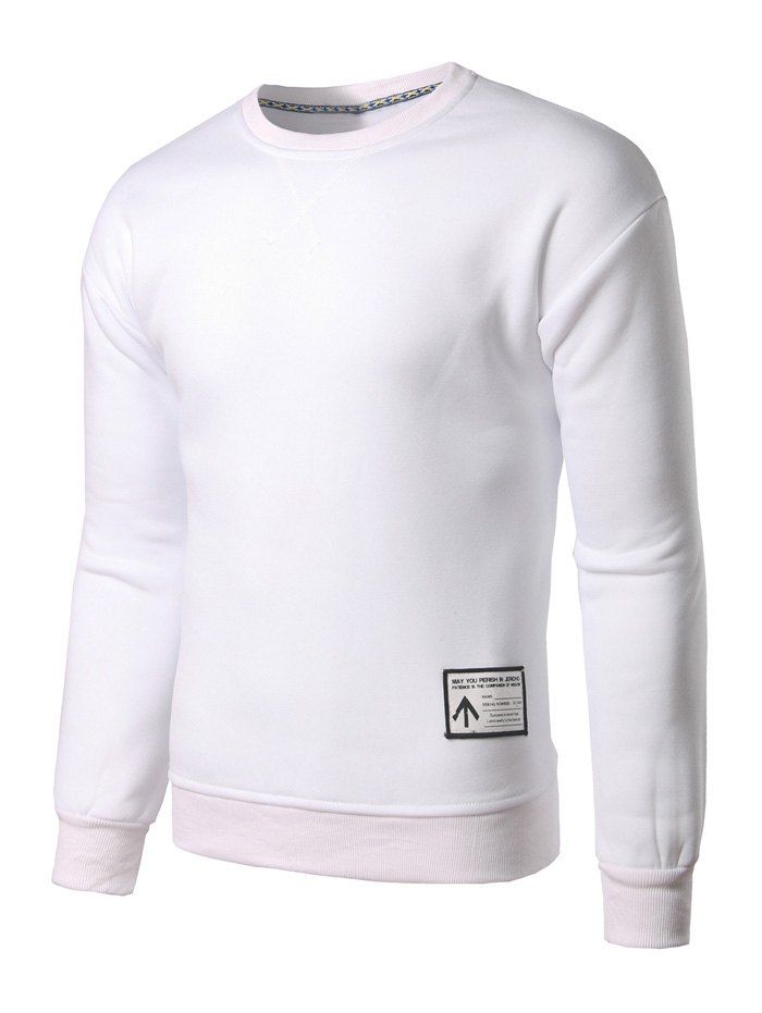 

Crew Neck Applique Sweatshirt, White
