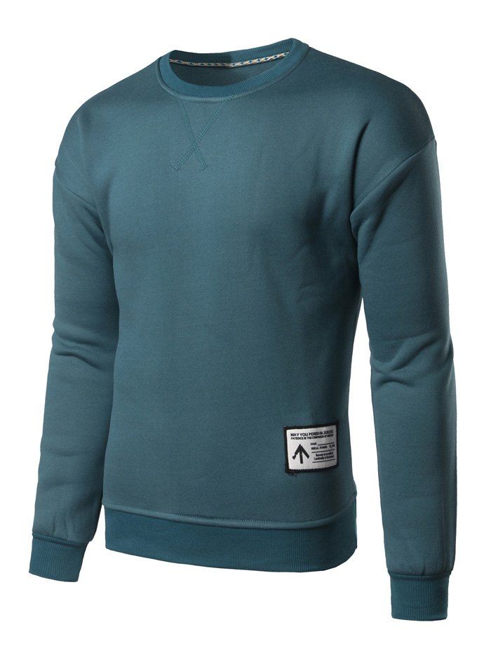 

Crew Neck Applique Sweatshirt, Blue