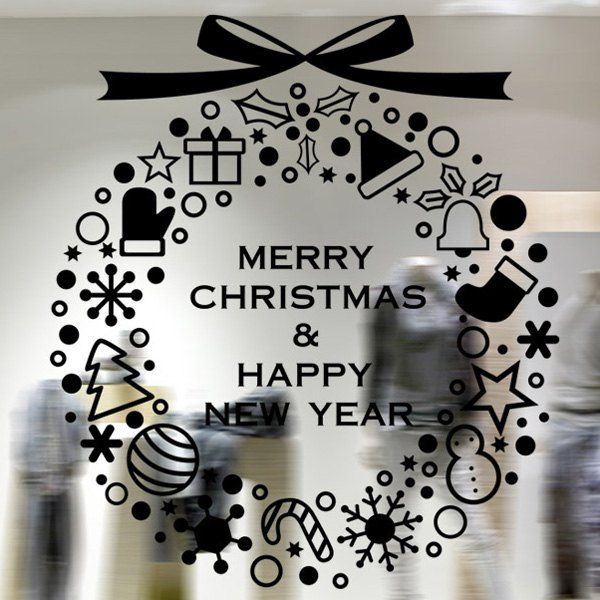 

Merry Christmas Window Showcase Decoration Wall Stickers, Black