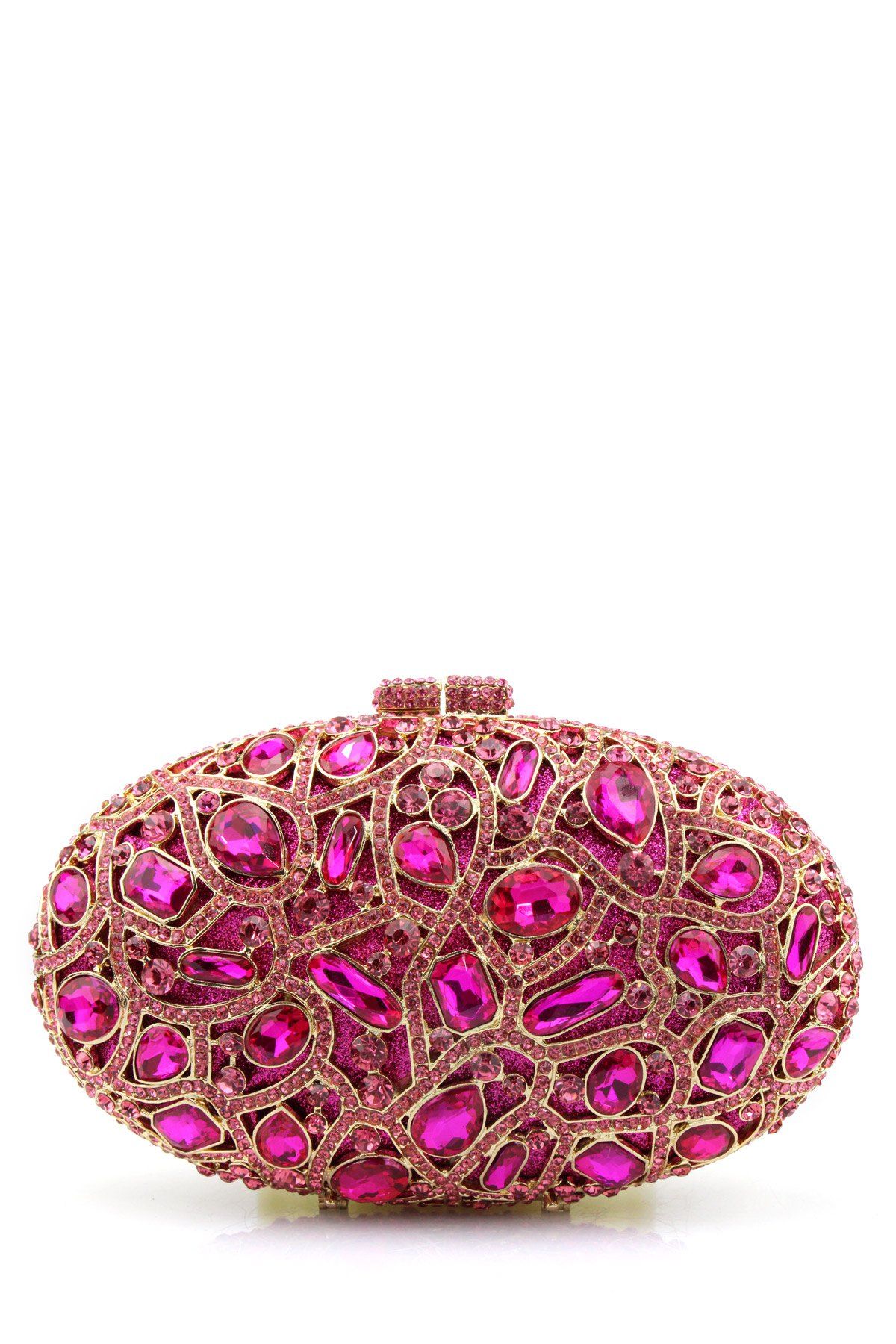 [41 OFF] Oval Rhinestone Evening Bag Rosegal