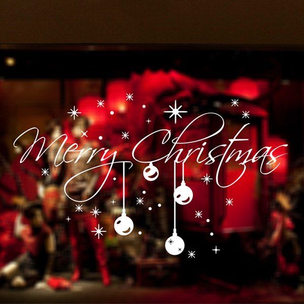 

Merry Christmas Snowflake Removable Glass Window Wall Stickers, White