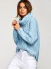 Cowl Neck Oversized Pullover Sweater -  