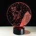 3D Visual 7 Color Changing Aries Shape LED Night Light -  