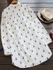 Casual Long Sleeve Rabbit Print Tunic Shirt -  