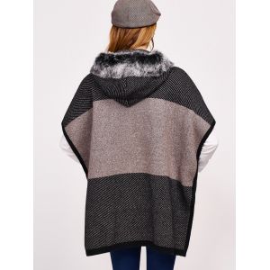 short hooded poncho