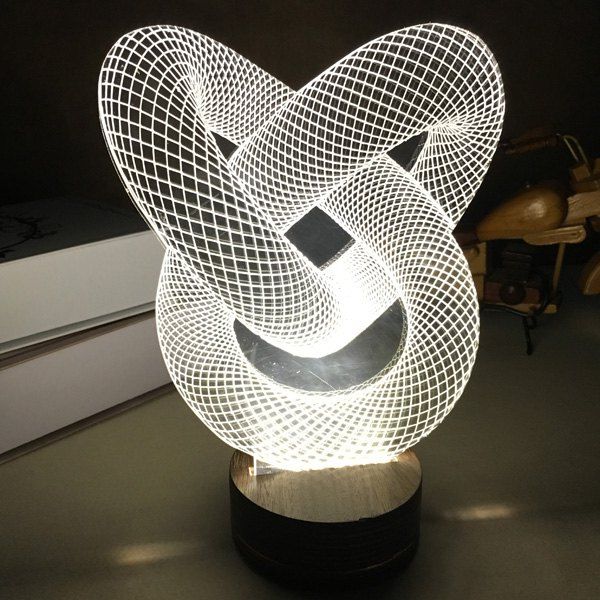 

3D Visual Room Atmosphere Double Heart Shape LED Night Light, White