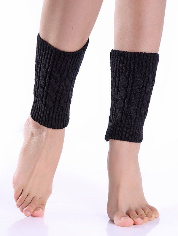 

Cable Knitted Boot Cuffs, Black