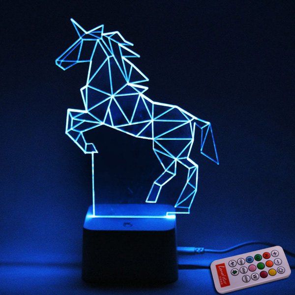 

Colorful Remote Control 3D Visual Horse Atmosphere LED Night Light