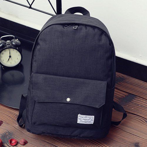 [30 OFF] Wide Padded Straps Nylon Backpack Rosegal