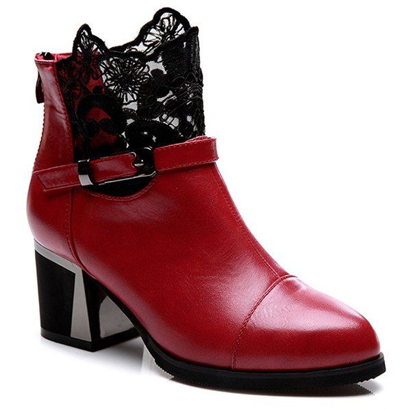 ankle boot with buckle strap