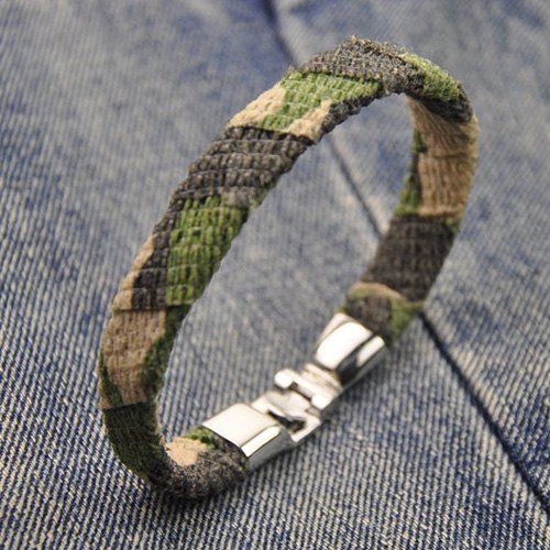 Hot Vintage Camouflage Design Artificial Leather Bracelet  