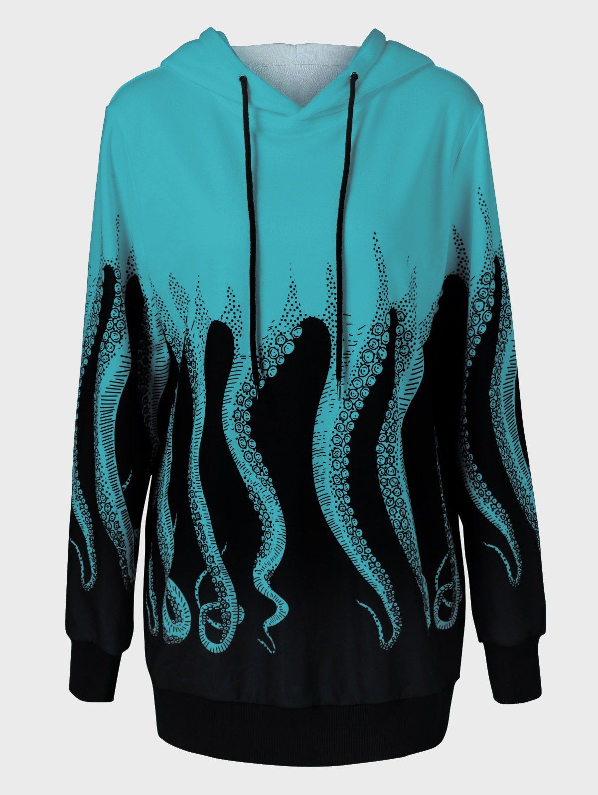 

Octopus Print Plus Size Hoodie, Oasis