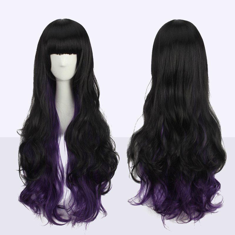 18 Off Stunning Long Neat Bang Wavy Double Color Synthetic Cosplay Wig Rosegal 2532