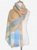 Outdoor Check Pattern Fringed Shawl Scarf -  