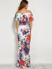 Floral Flounce Off The Shoulder Long Maxi Dress -  