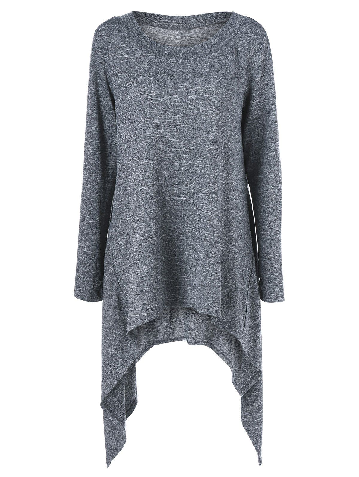 

Thumb Hole Asymmetrical Sweater, Deep gray