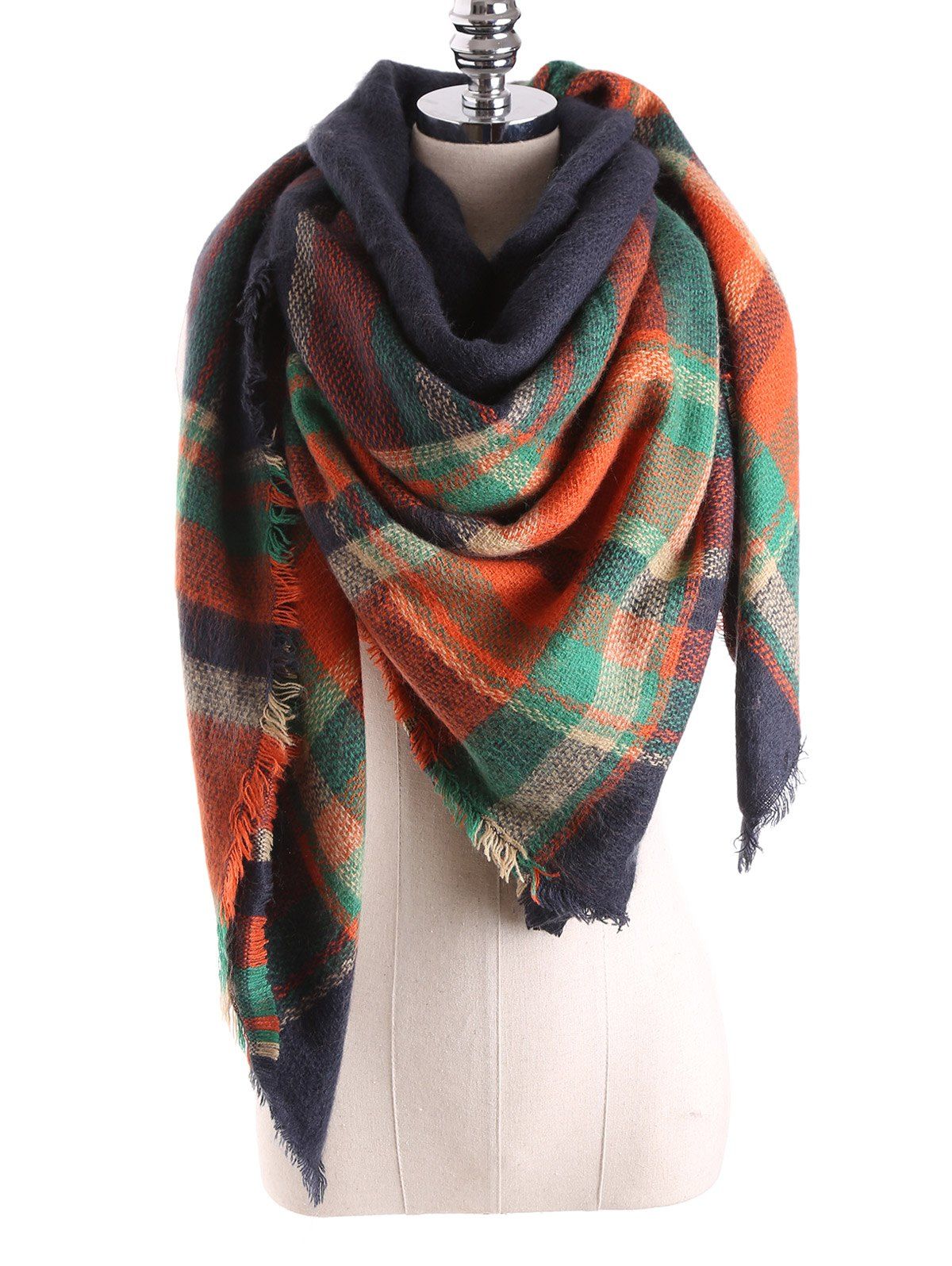 [34 OFF] Warm Tartan Plaid Blanket Shawl Scarf Rosegal