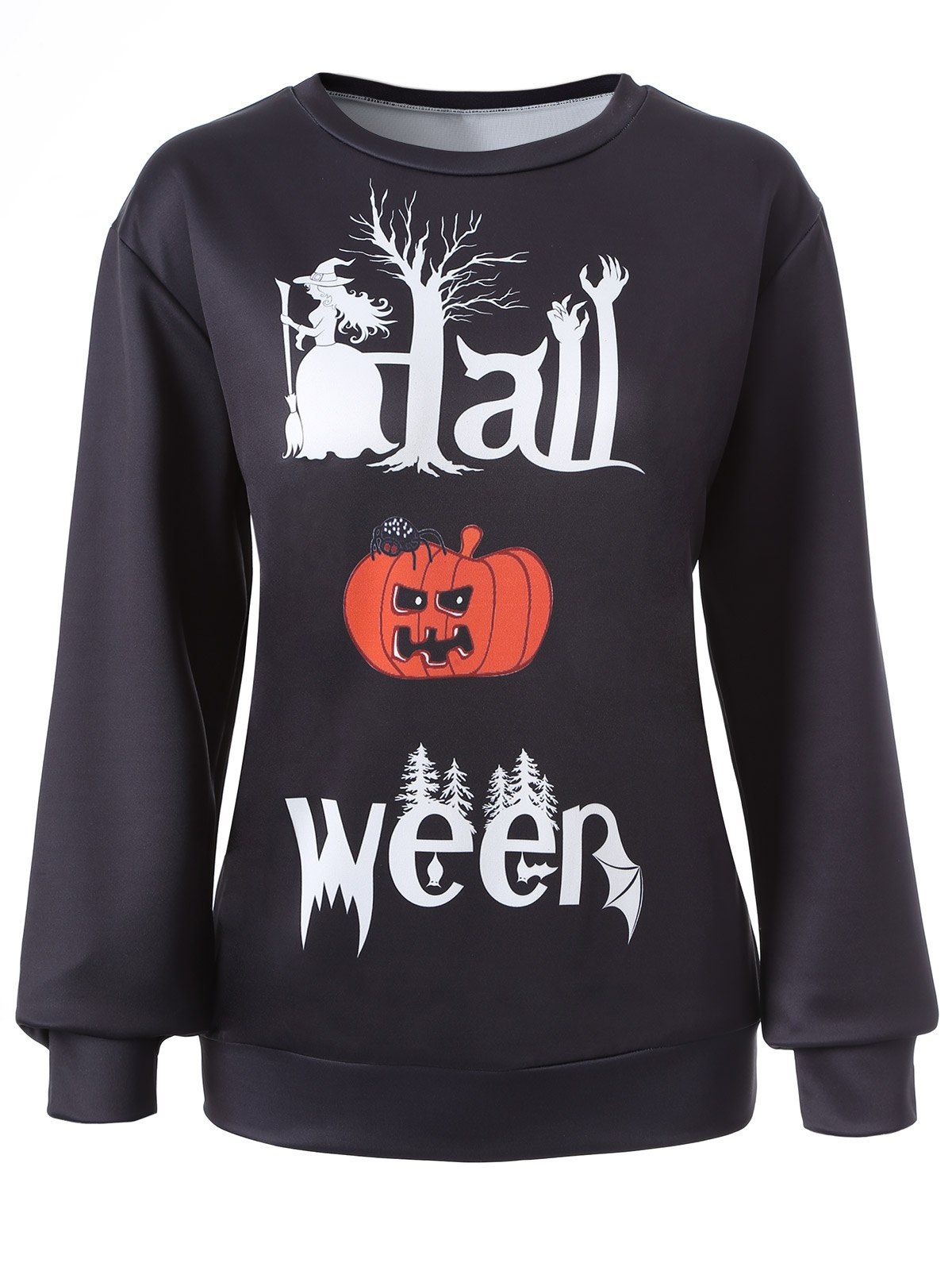[42 OFF] Halloween Pumpkin Print Cool Sweatshirt Rosegal