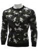 Crew Neck Camouflage Sweater -  