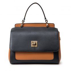 Sac à bandoulière et à serrure de torsion vintage avec blocs de couleurs -  