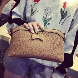 Zig Zag Embossing Bowknot Crossbody Bag