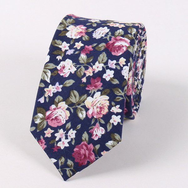 

Vintage Gravatas Corbatas Floral Neck Tie, Purplish blue