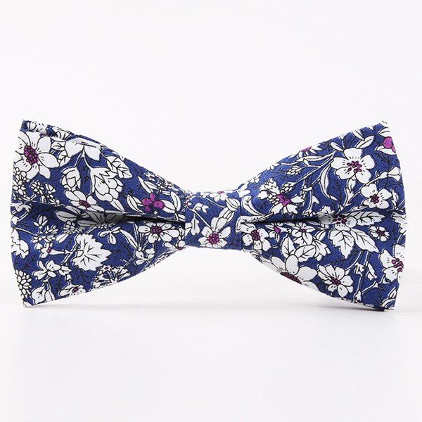 

Bridegroom Floral Shivering Printed Bow Tie, Blue