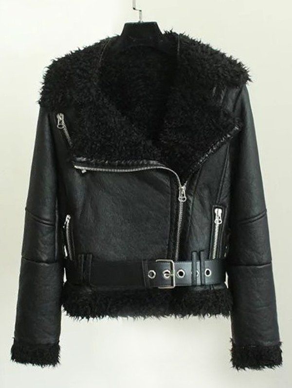 Latest Fleece Asymmetrical Zip Winter Jacket  