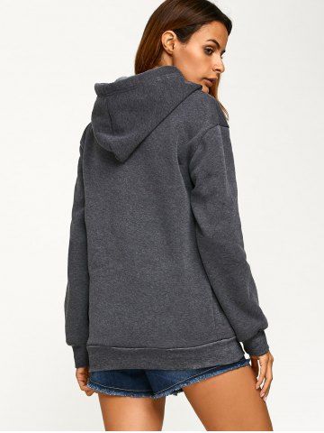 Drawstring Halloween Ghost Print Hoodie