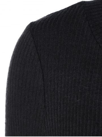 

Side Zip Ribbed A Line Jumper Skater Dress, Black