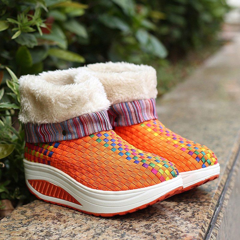 fuzzy platform boots