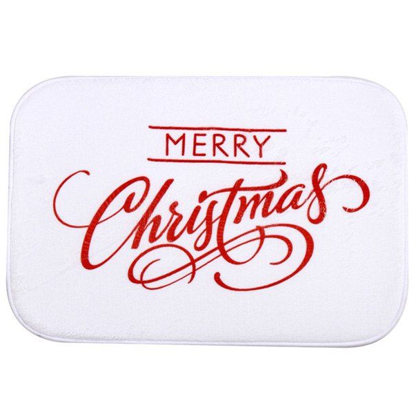 

Fleece Antiskid Soft Absorbent Christmas Doormat Carpet, White