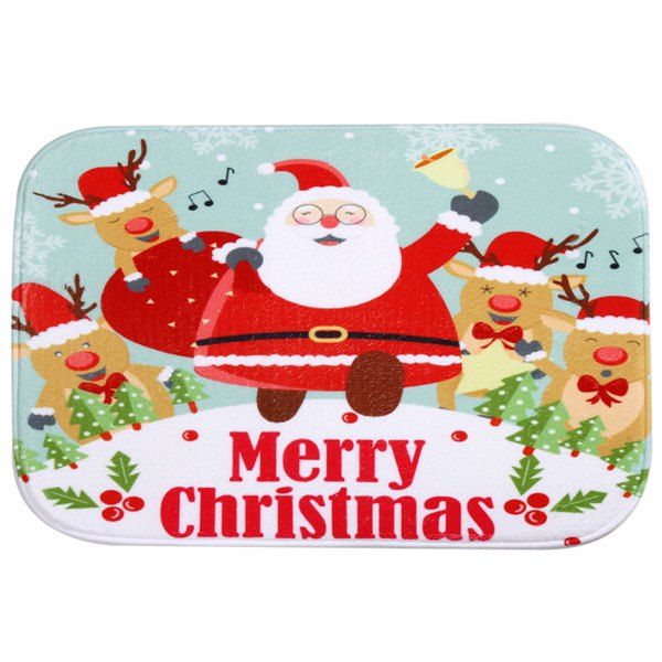 

Christmas Santa Antiskid Water Absorb Carpet For Bathroom, Colorful