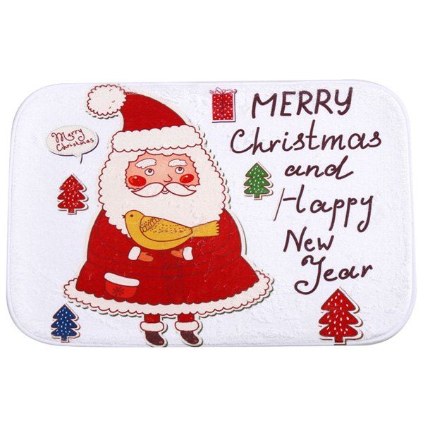 

Cute Christmas Santa Antislip Water Absorb Doormat Bath Mat, White