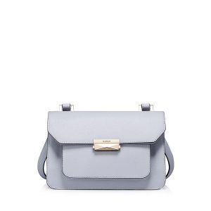 Metal Textured Leather Crossbody Bag