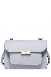 Metal Textured Leather Crossbody Bag
