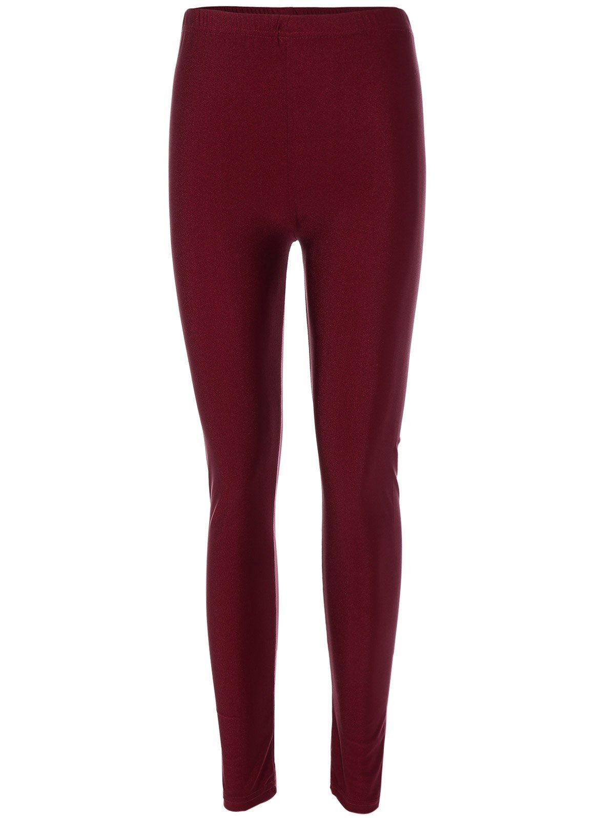

Elastic Waist Stretchy Slimming Leggings, Burgundy