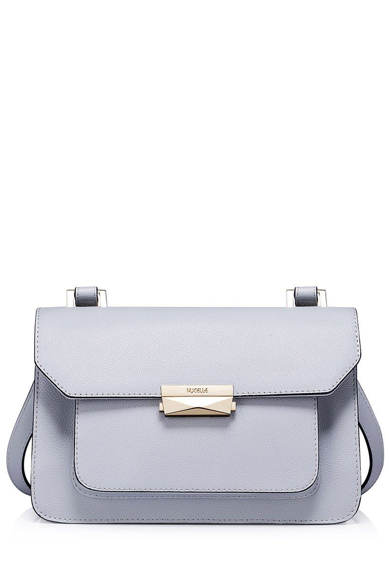 Cuir Métal Texture Sac bandoulière Gris 