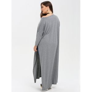 plus batwing sleeve slit shift maxi dress dresses rosegal