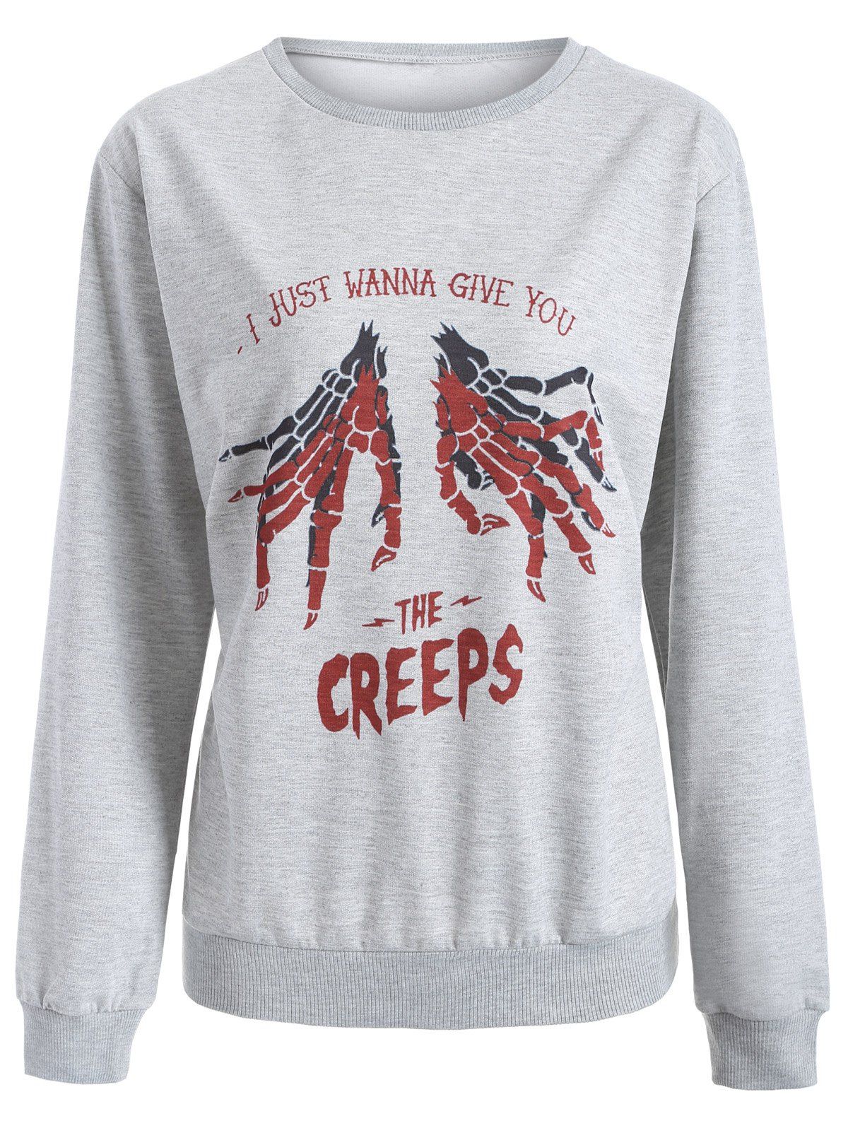 sweatshirt with skeleton hands