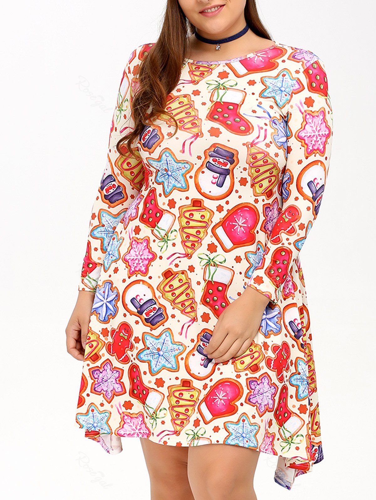 

Cookie Print Swing Dress, Colormix
