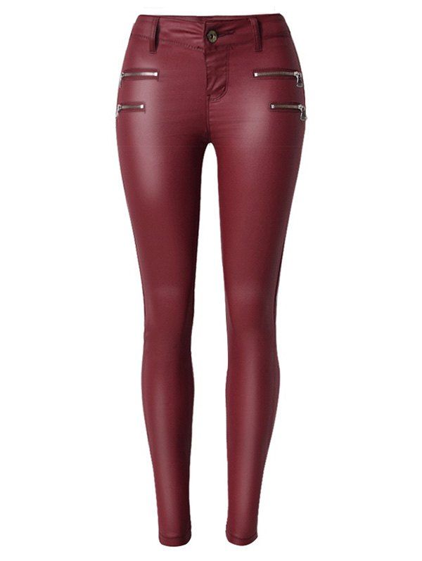 low rise leather pants